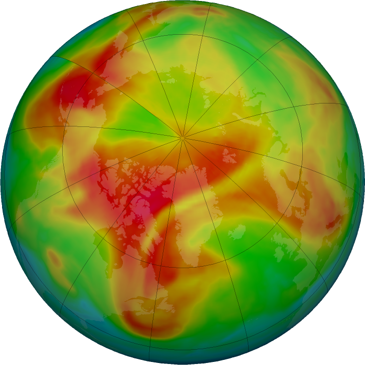 Arctic ozone map for 15 March 2021